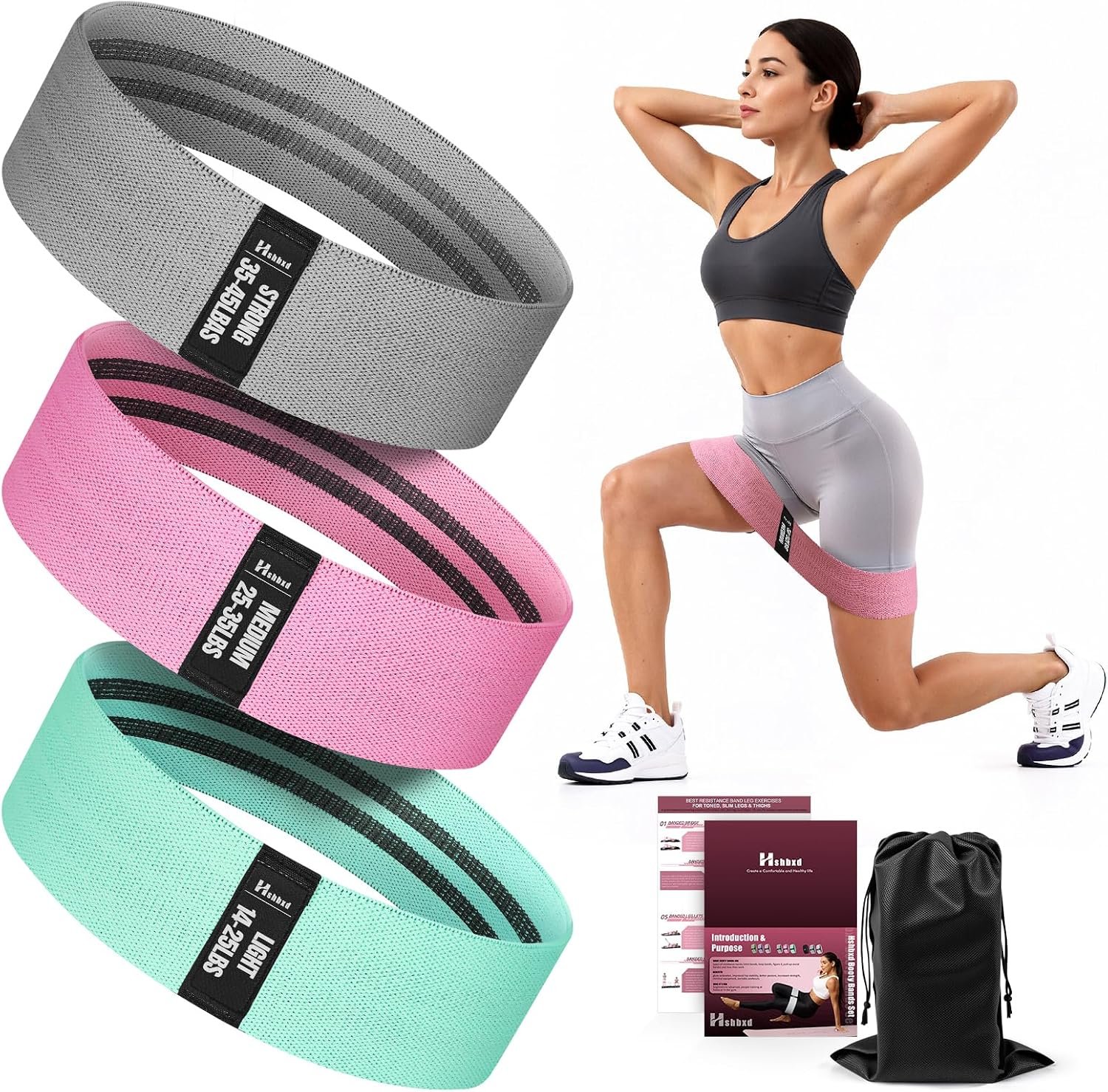 Fabric Resistance Band Set with Exe...