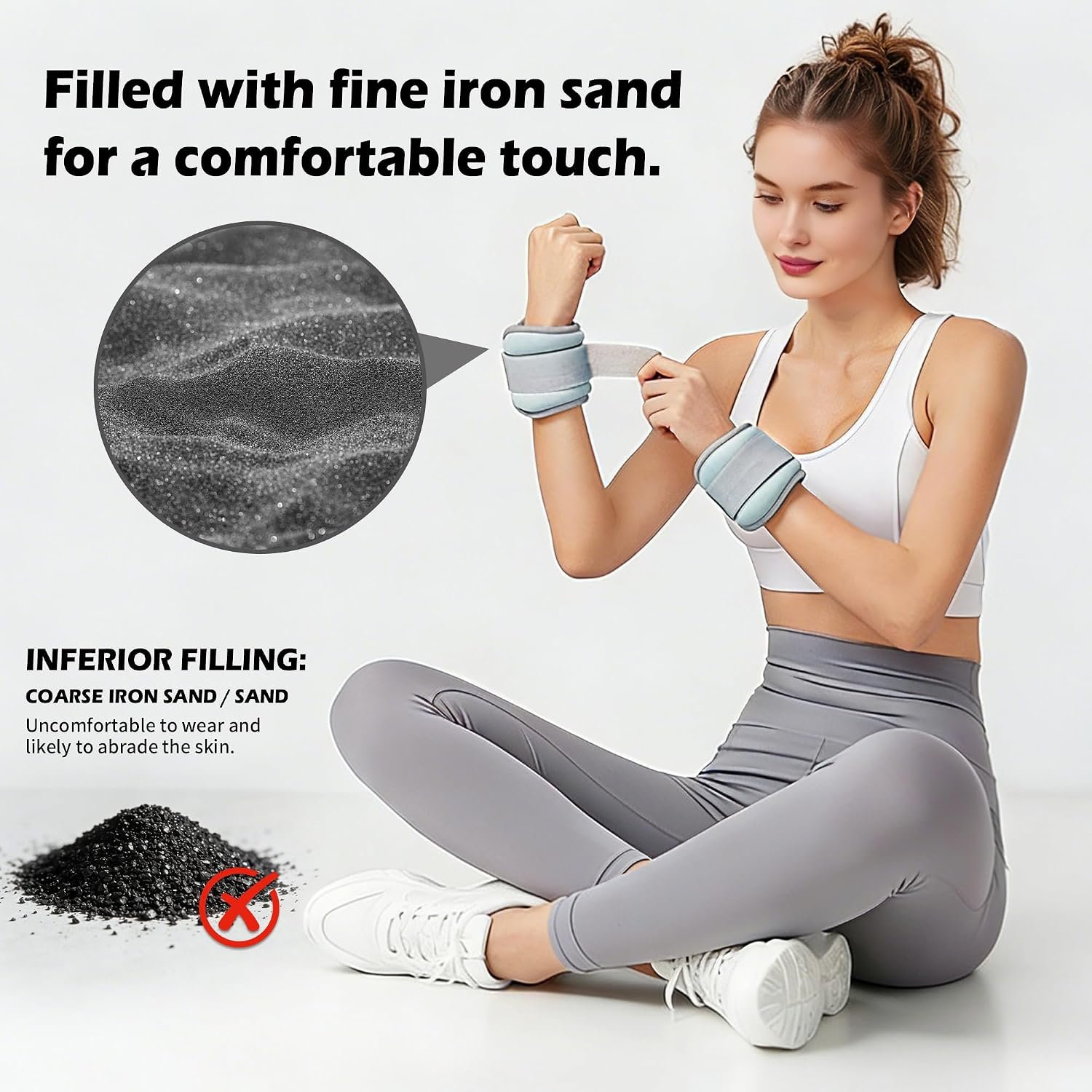 leikefitness Wrist/Ankle Weights Set(1lb/2lb/3lb/5lb Each) for Women,Men - Image 3