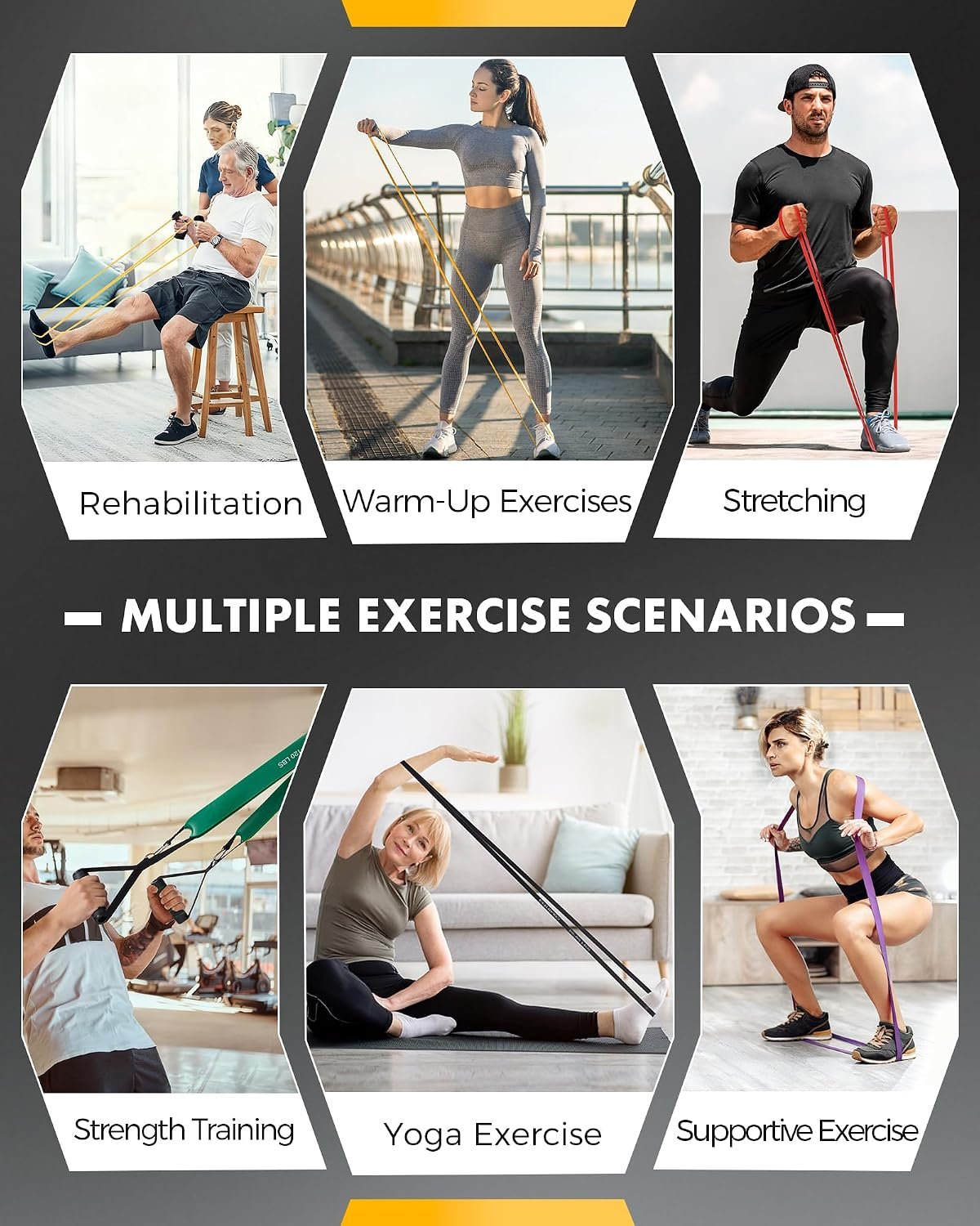 Equipro Resistance Bands, Exercise Bands, Resistance Bands for Working Out with Handles and Door Anchor, Workout Bands for Men Women with Protective Sleeve for Fitness Weights Work Out at Home - Image 4
