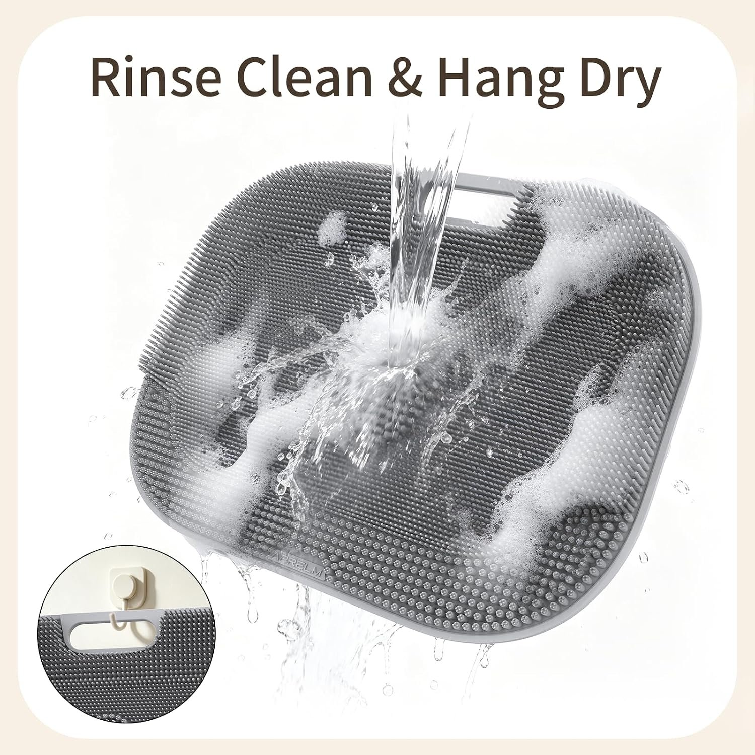 APRELM Large Foot Scrubber in Shower, 17.3 x 13 Inch Silicone Shower Foot Scrubber Mat with Suction Cups, Deep Cleansing Exfoliating Brush for Feet, Foot Care Gift (Gray) - Image 6