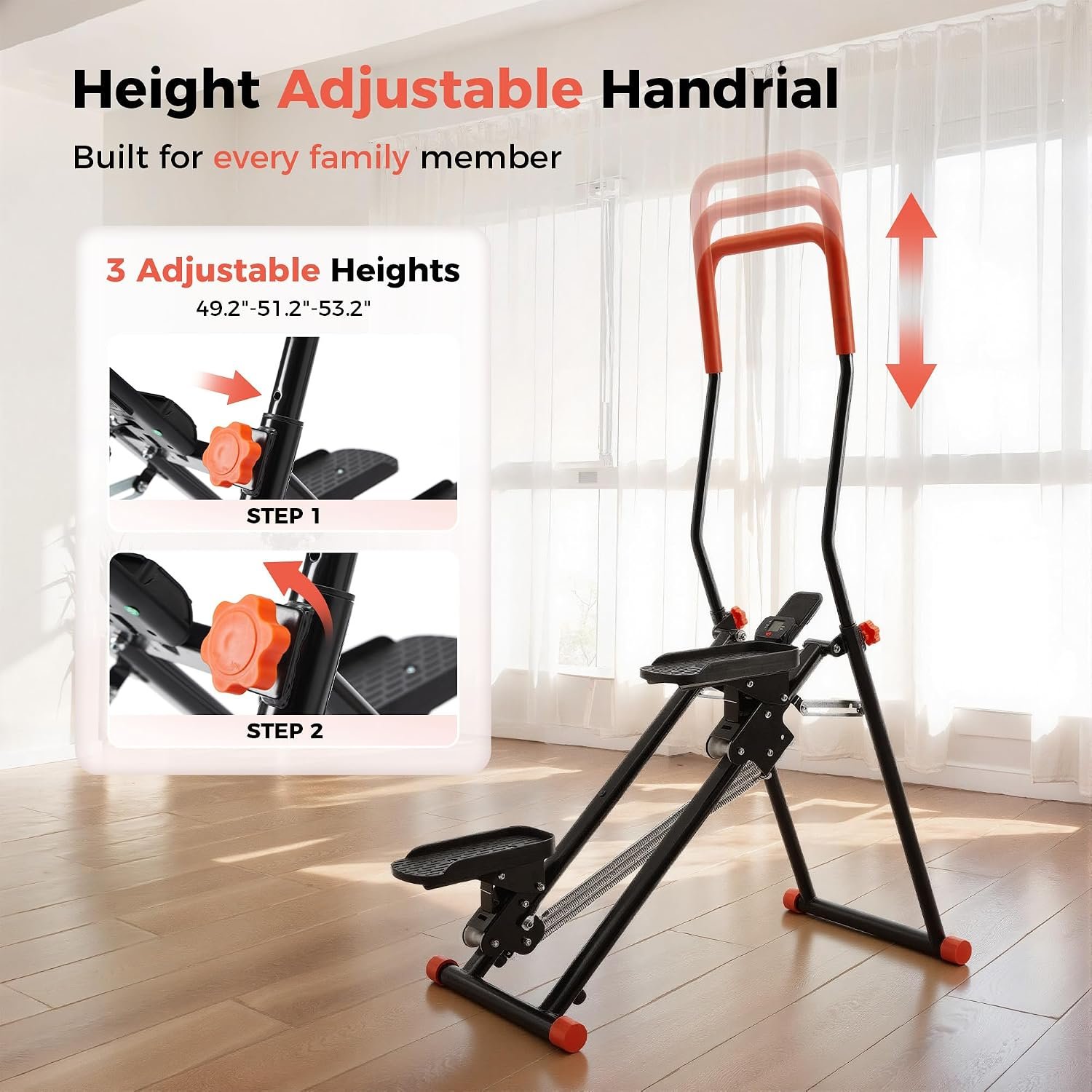 Stair Stepper for Home, Upgraded 3-Level Adjustable Resistance & 2 Incline - Image 4