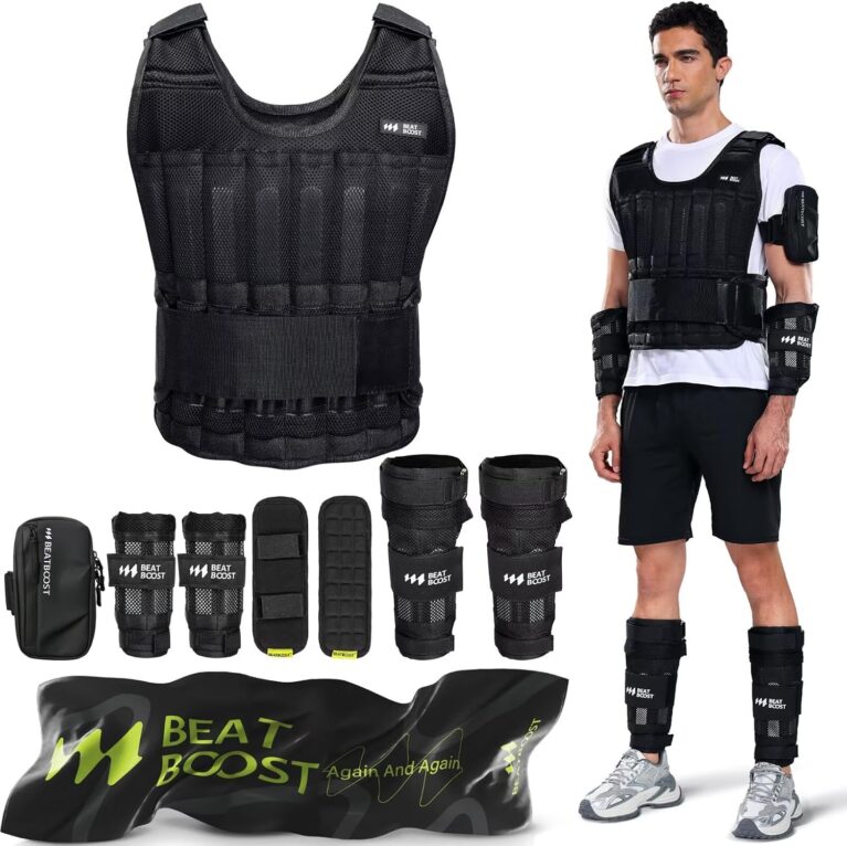 Beatboost Weighted Vest Men,20lb/30lb/40lb/50lb/60lb Adjustable Weight Vest