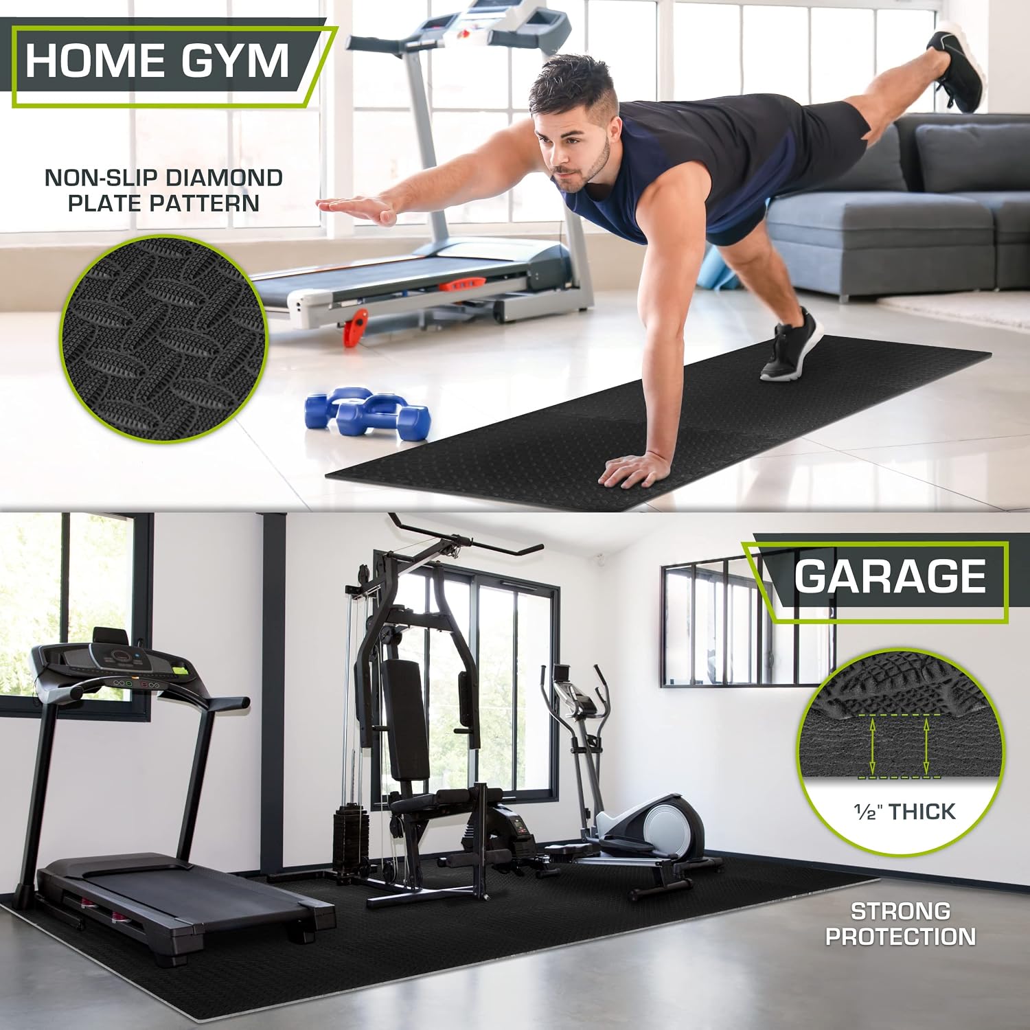 ProsourceFit Exercise Puzzle Mat ½-inch, EVA Interlocking Foam Floor Tiles for Home Gym, Workout Equipment, Kids Play Areas, Black, 144 SQ FT - 36 Tiles - Image 3