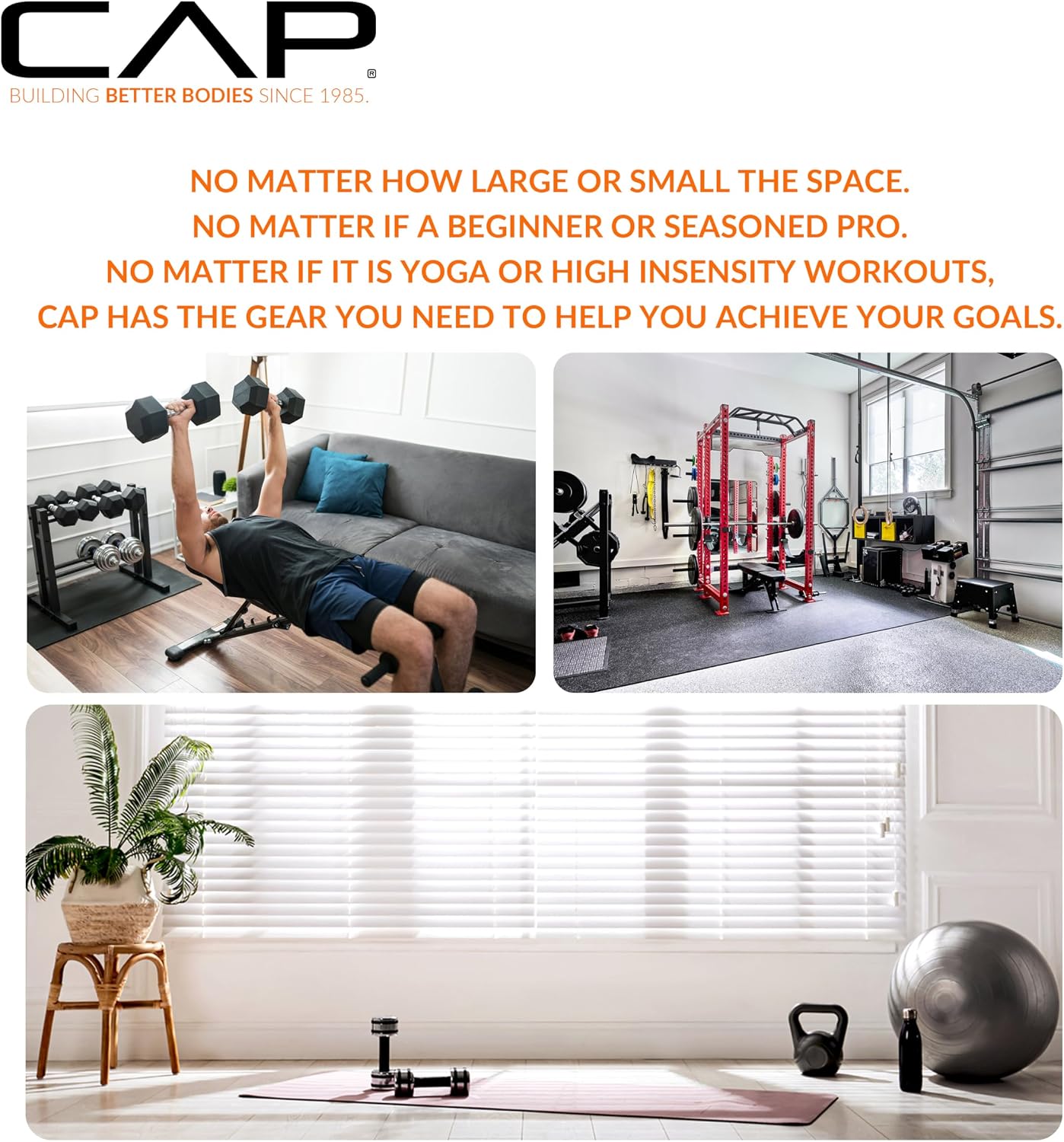 CAP Rubber Coated Dumbbell Weight Set with Vertical Rack | 100 lb, 150 lb, and 210 lb Options - Image 10