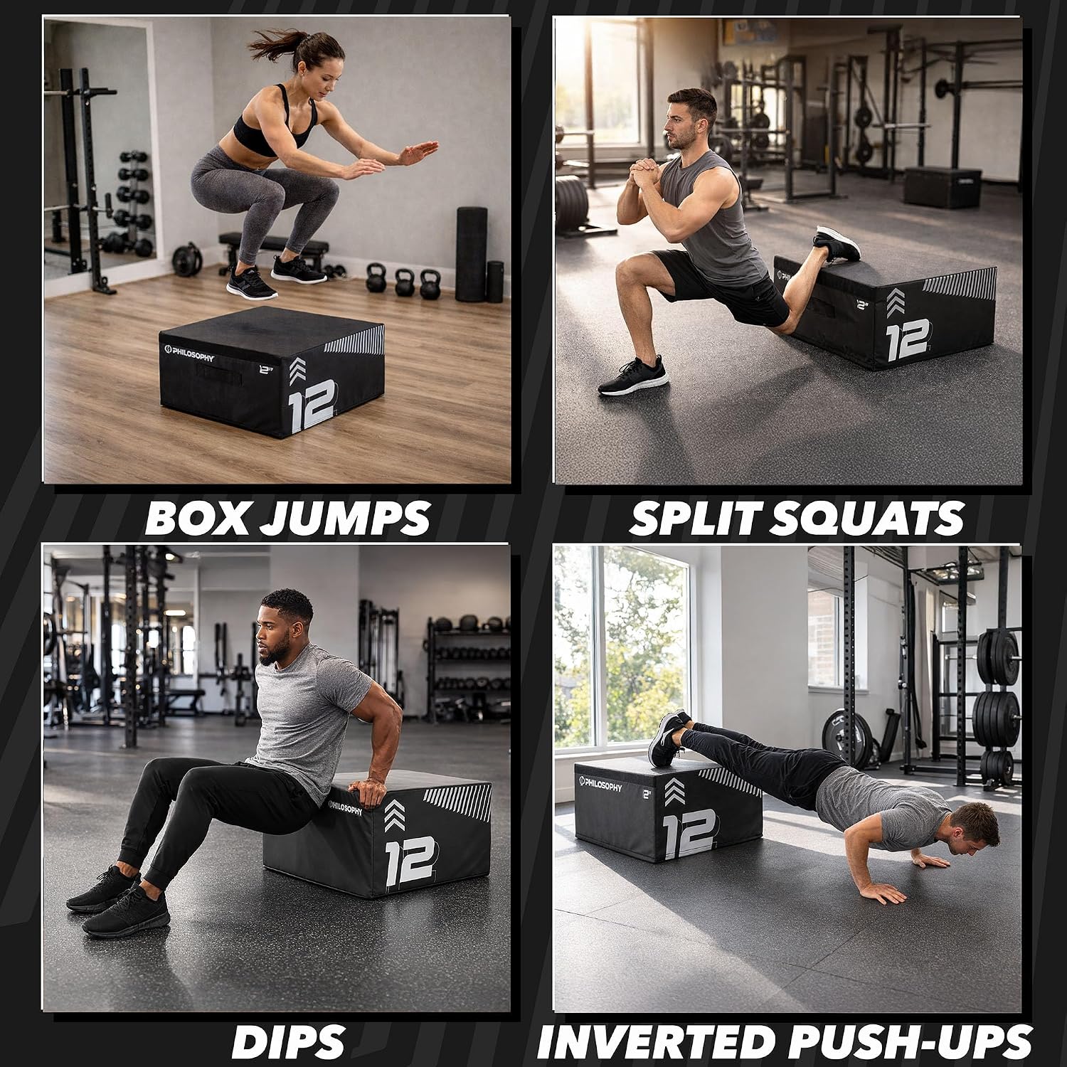 Philosophy Gym Soft Foam Plyo Box, Stackable Plyometric Jump Box for Home Gym, HIIT, Jumps, Step-Ups, Agility and Strength Training - Image 7
