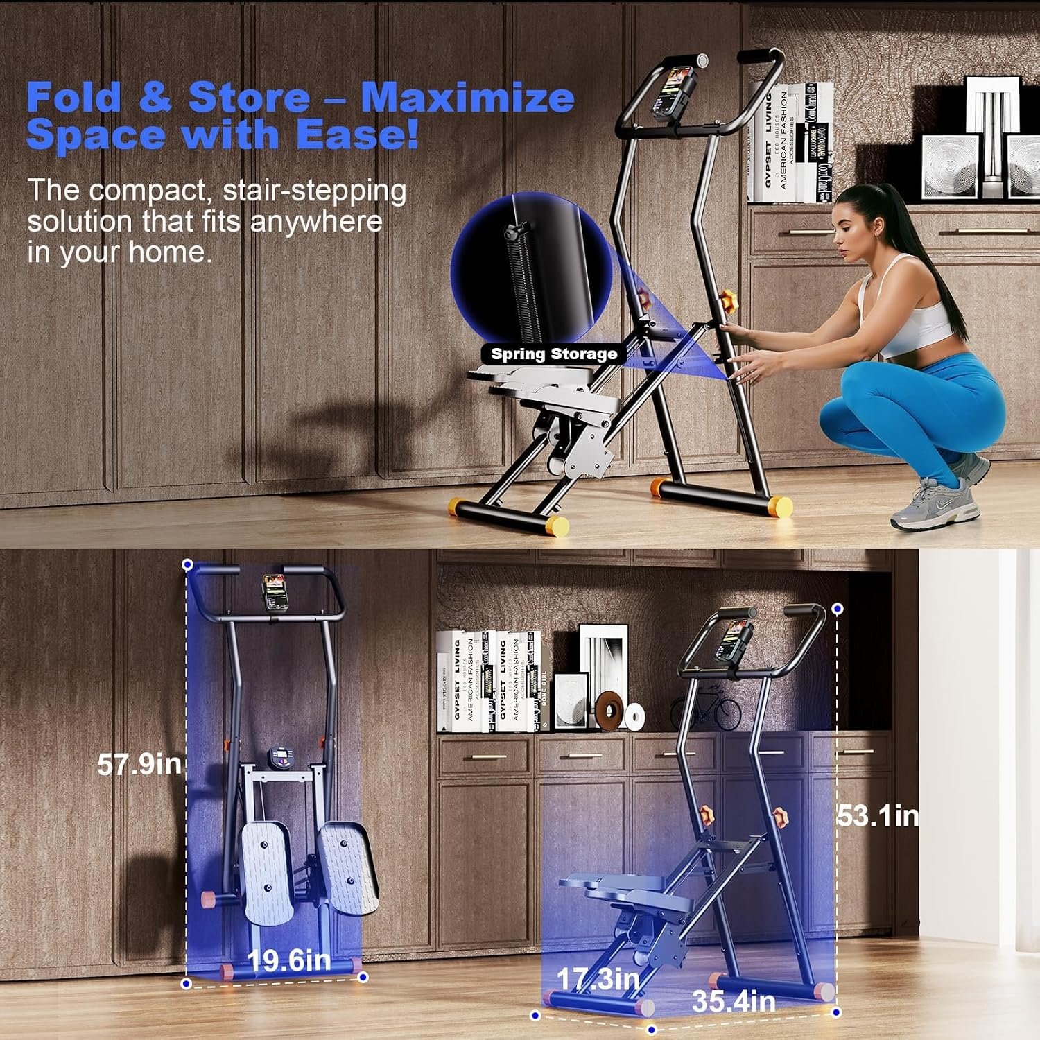 Folding Stair Stepper for Home, 2026 Upgraded Stair Climber with Adjustable Handlebar - Image 4