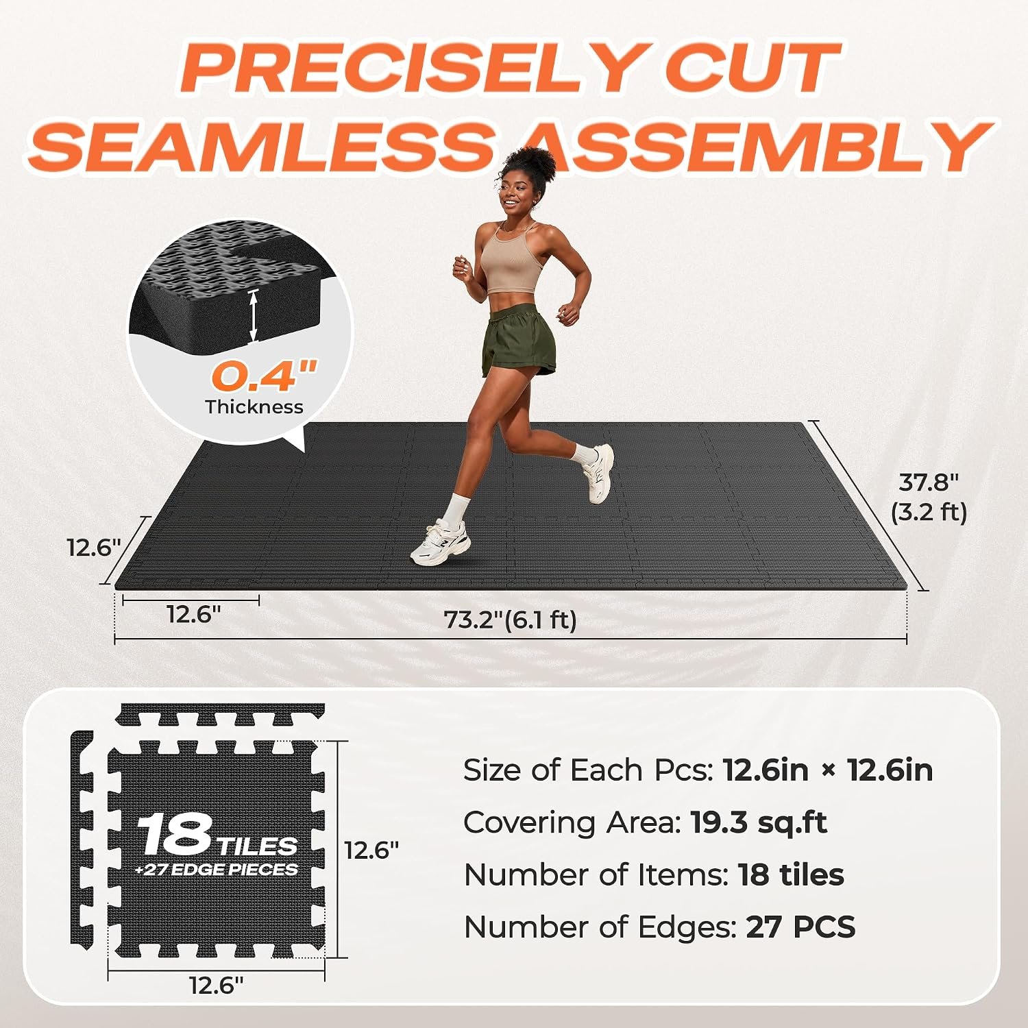 SUPERJARE Gym Floor Mats, EVA Foam Puzzle Exercise Mats, Foam Floor Tiles - Image 5
