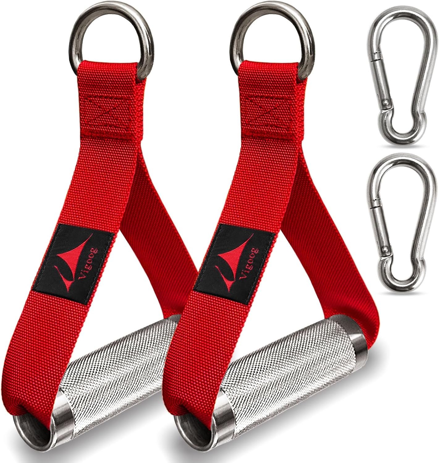 Pro Grade Metal Workout Handles, Heavy Duty Replacement Grip Attachments for Cable Machines, Resistance Bands, LAT Pulldown, Strength Exercise Home Gym & Commercial Fitness Equipment