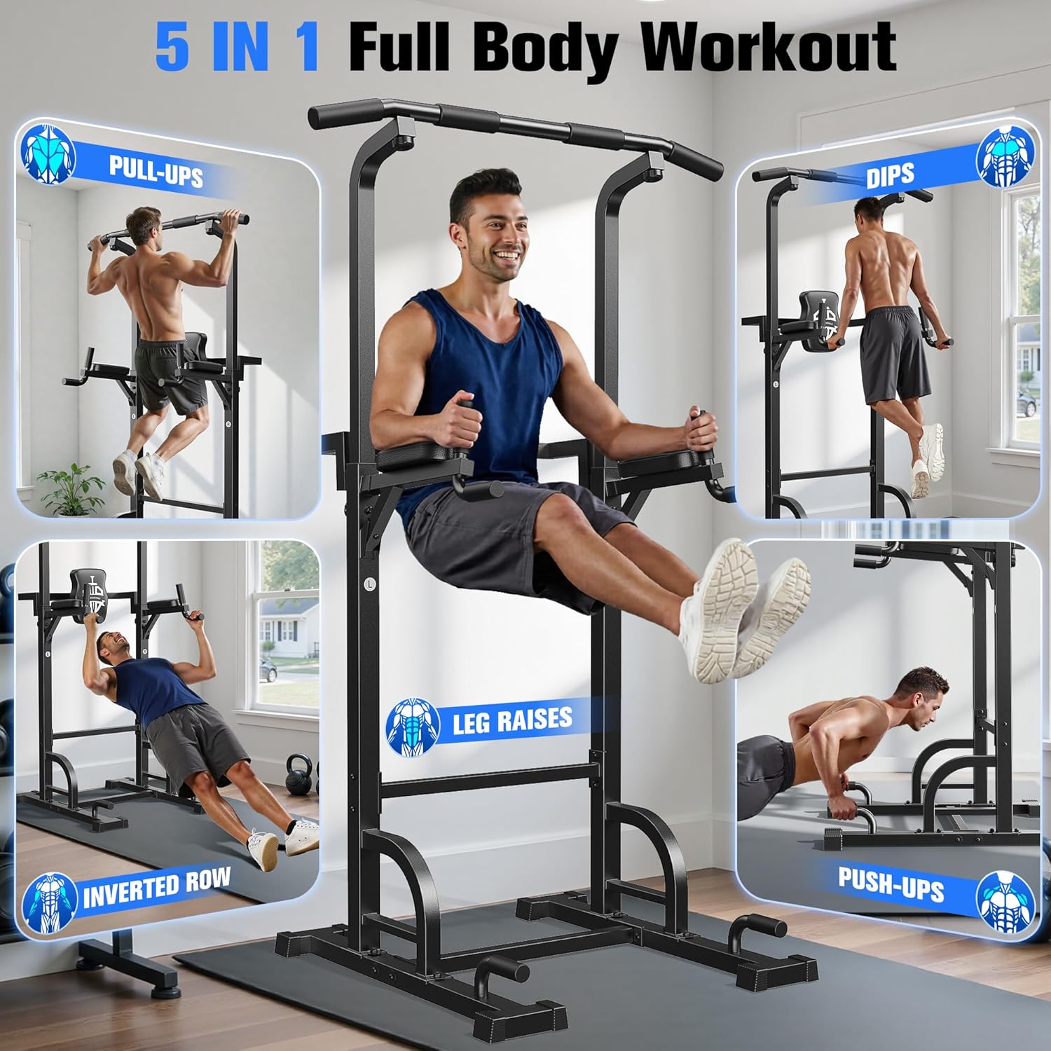 SPORTSROYALS Free Standing Pull Up Bar, Power Tower for Home Gym Training - Image 4
