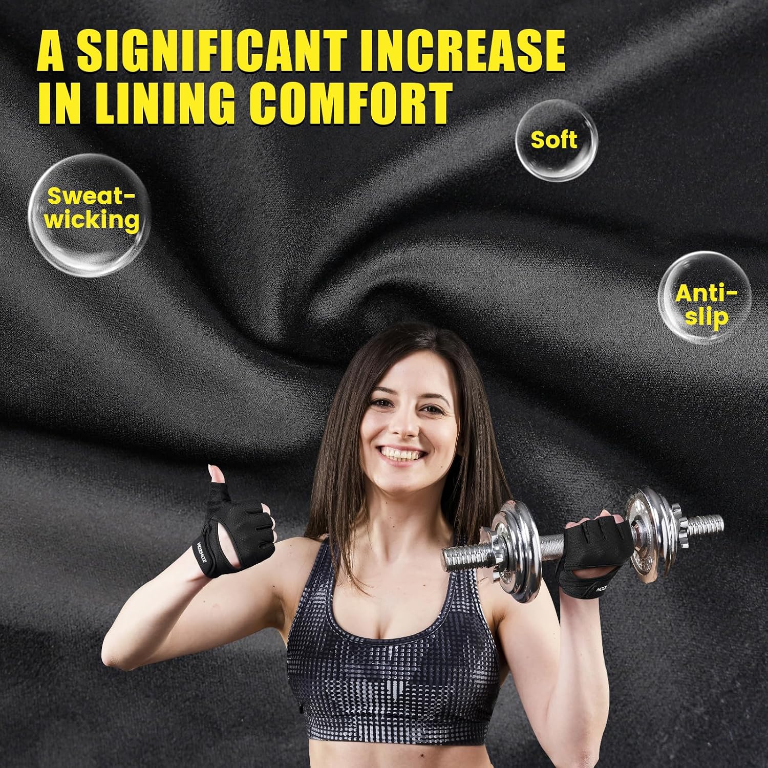 HOZMOZ Ventilated Weight Lifting Gloves, Thick Padded Workout Gym Gloves with Full Palm Protection & Grip & Shock Absorption for Women & Men's Fitness Exercise Training - Image 5