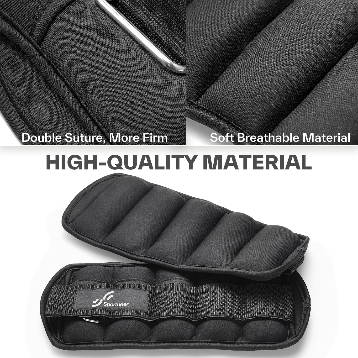 Sportneer Adjustable Ankle and Wrist Weights for Women Pair of 4lb/13lb - Image 3