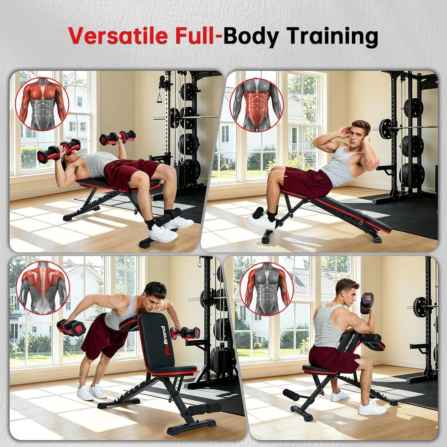 Adjustable Weight Bench for Home Gym, 98% Pre-Assembled Foldable Bench - Image 7