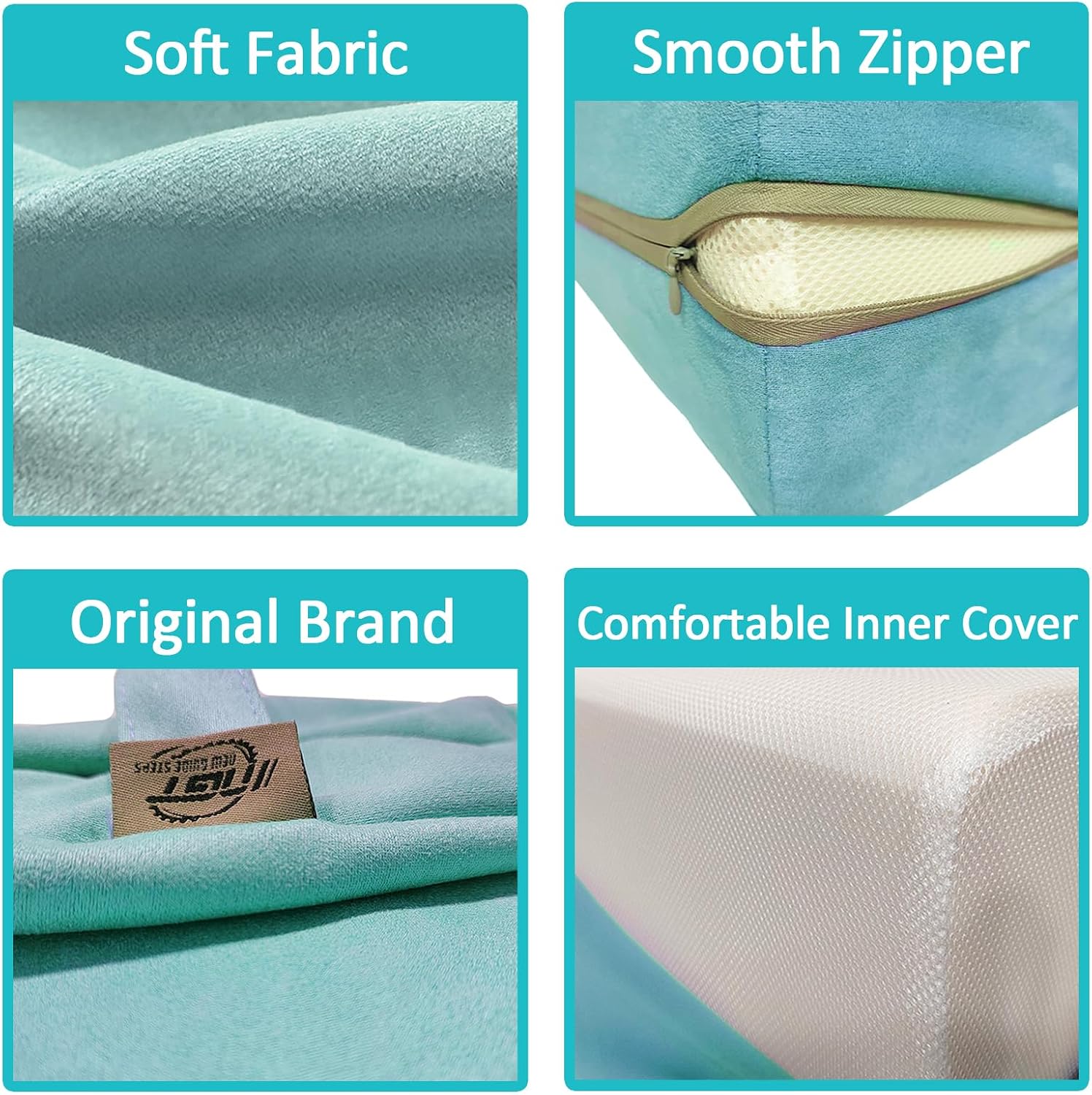 NGT new guide steps Yoga Bolster Pillow for Meditation and Support - Rectangular Yoga Cushion Foam Wedges Washable Suede Pillowcase for Men and Women with Carry Handles.… - Image 3