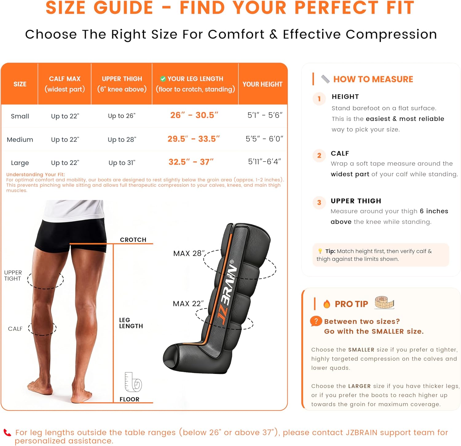 JZBRAIN Air Compression Boots Leg Massager: Sequential Full-Leg Recovery with Heat, 6 Modes & 11 Intensities for Post‑Workout Relieve & Daily Relaxation for Athletes, Fitness Users (Medium) - Image 4