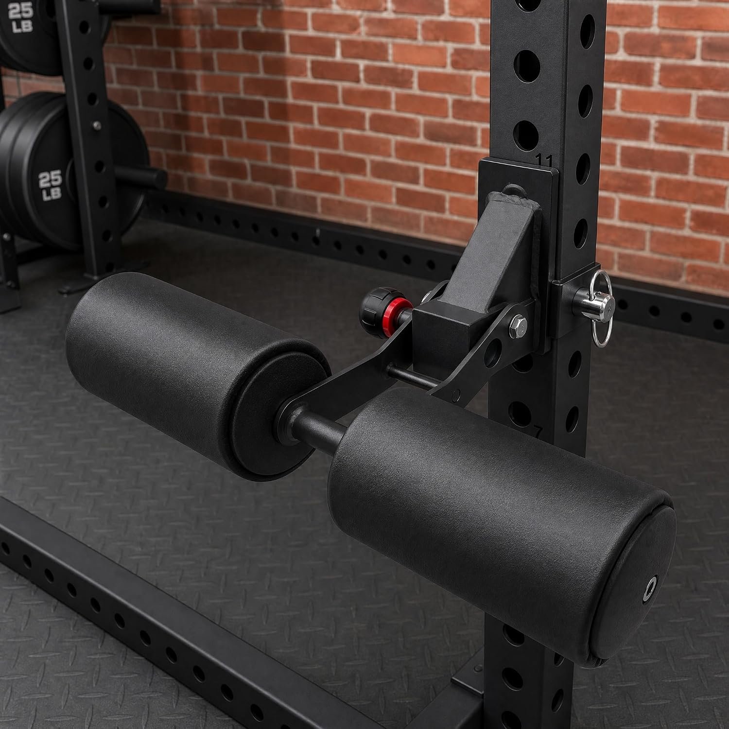 Nordic Hamstring Curl Squat Rack Attachment for Power Rack with 1" Hole - Adjustable Leg Hold Down Attachment with Premium Leather Surface Home Gym Equipment for Leg Workouts - Image 3