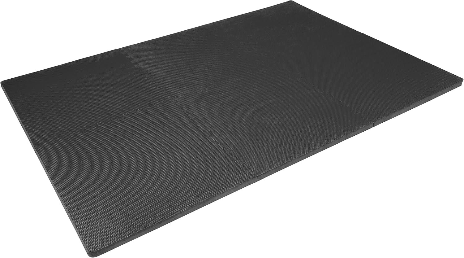 ProsourceFit Weaved Pattern Extra Thick Exercise Puzzle Mat 1-inch, EVA Foam Interlocking Tiles for Protective, Cushioned Flooring for Home and Gym Equipment; Black, 24 SQ FT, 6 Tiles - Image 4