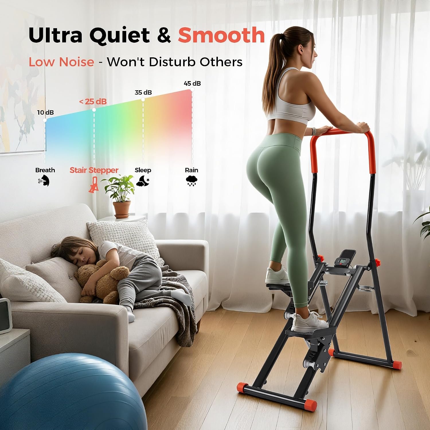 Stair Stepper for Home, Upgraded 3-Level Adjustable Resistance & 2 Incline - Image 6