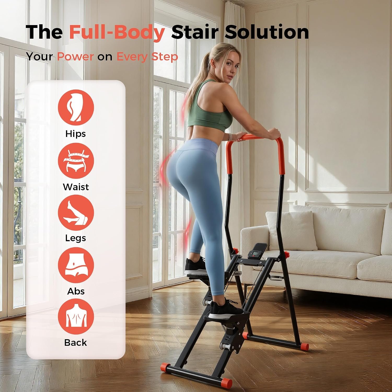 Stair Stepper for Home, Upgraded 3-Level Adjustable Resistance & 2 Incline - Image 2
