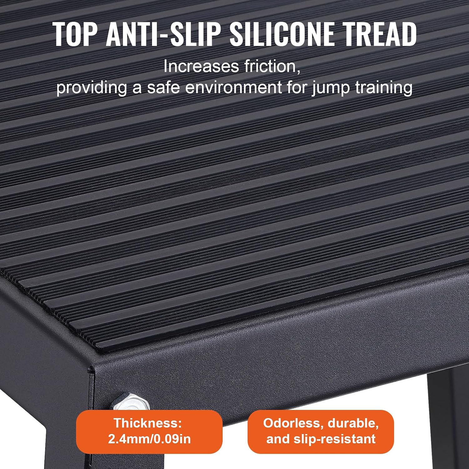 VEVOR Plyometric Jump Box, 18 Inch Plyo Box, Steel Plyometric Platform and Jumping Agility Box, Anti-Slip Fitness Exercise Step Up Box for Home Gym Training, Conditioning Strength Training - Image 3
