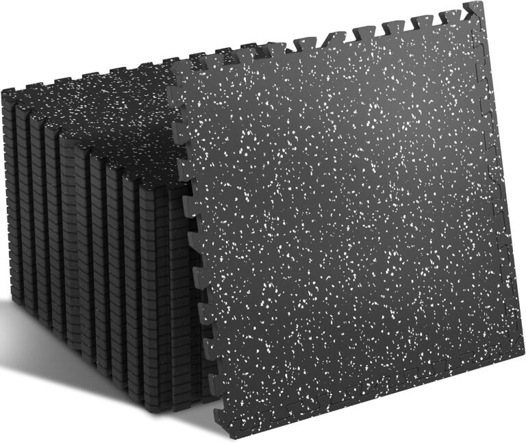 SUPERJARE 0.4'' Thick 24 Pcs 96 Sq Ft Rubber Top Exercise Equipment Mats