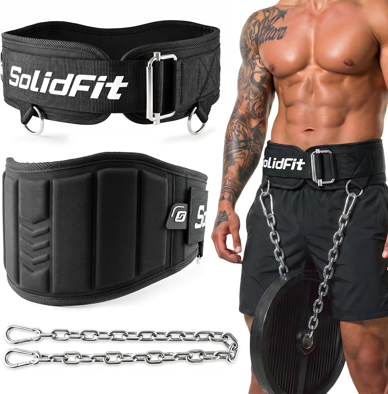 Dip Belt with Chain for Weightlifti...