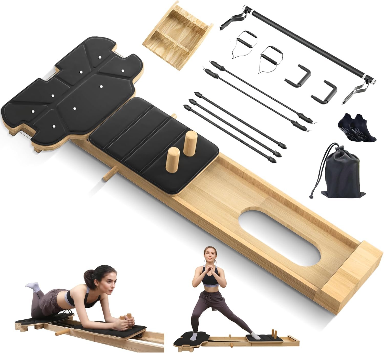 Pilates Reformer Machine,Wooden Fol...