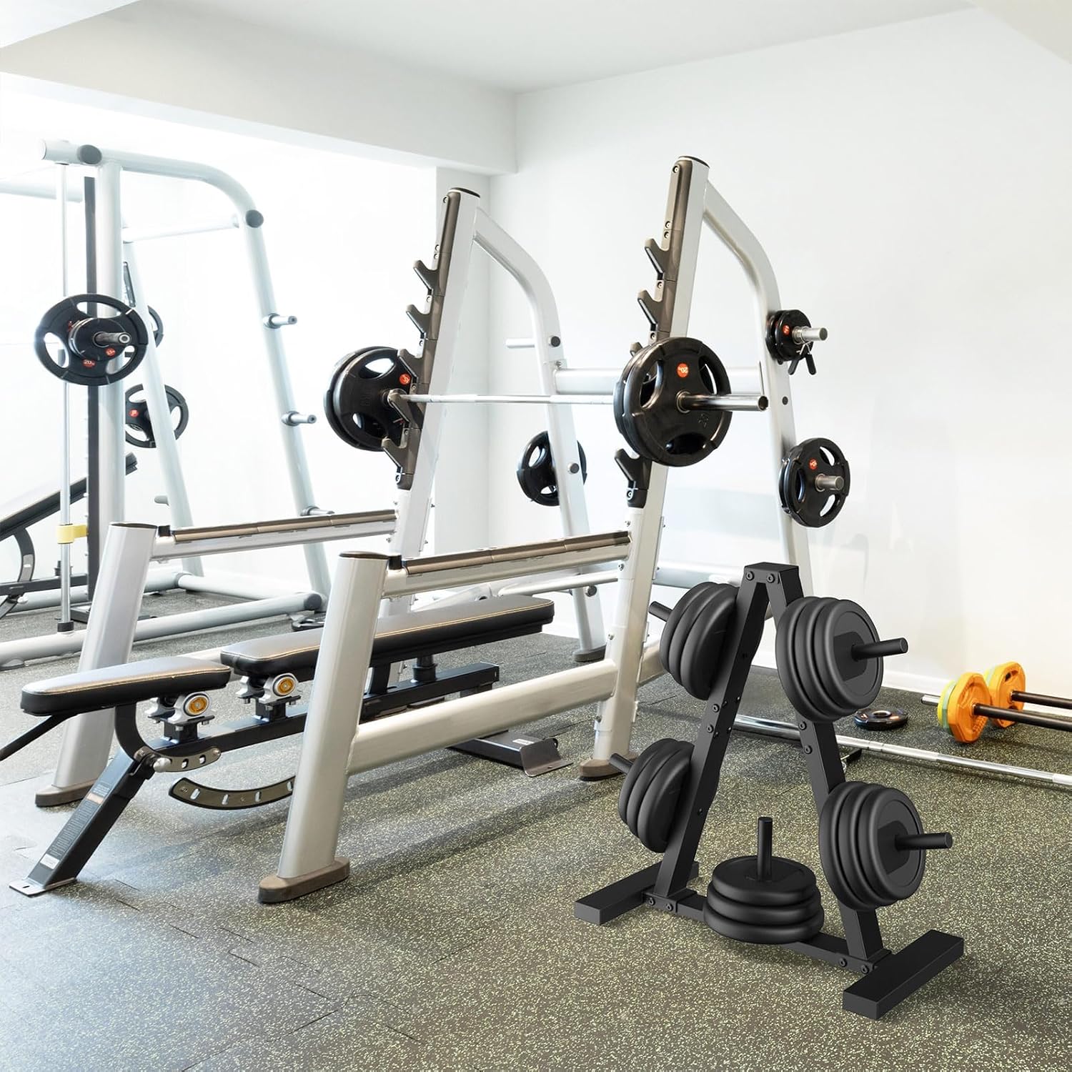 Weight Plate Rack, Weight Tree, Home Gym Storage Stand, Holds 300 lbs - Image 4