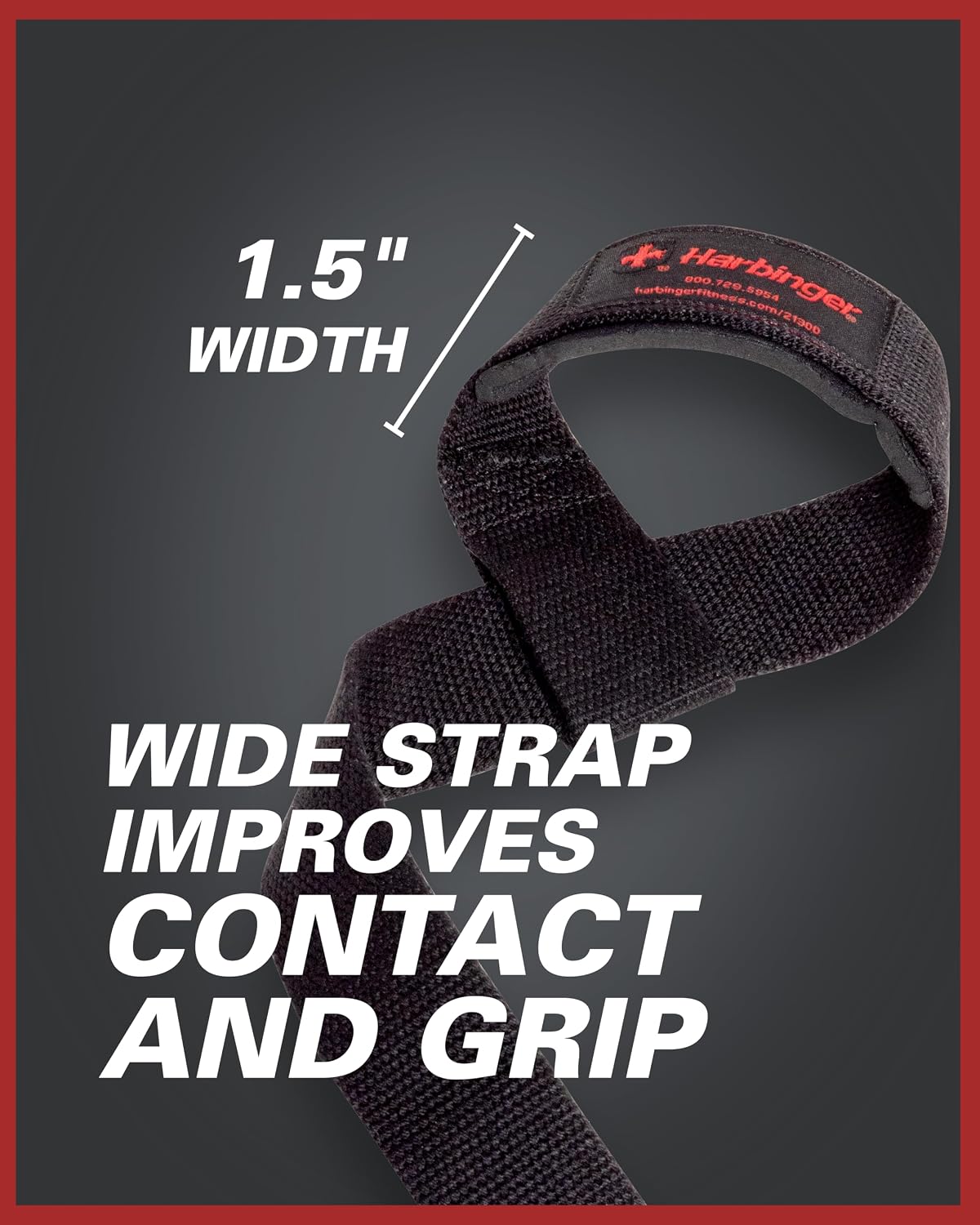 Harbinger Padded Cotton Lifting Straps with NeoTek Cushioned Wrist, 21.5 Inch Length, 1.5 Inch Width, Pair, Weightlifting Wrist Straps for Deadlifts and Strength Training - Image 4