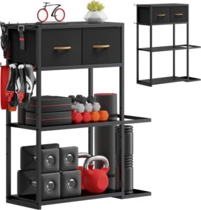 Home Gym Storage Rack, Adjustable 4...