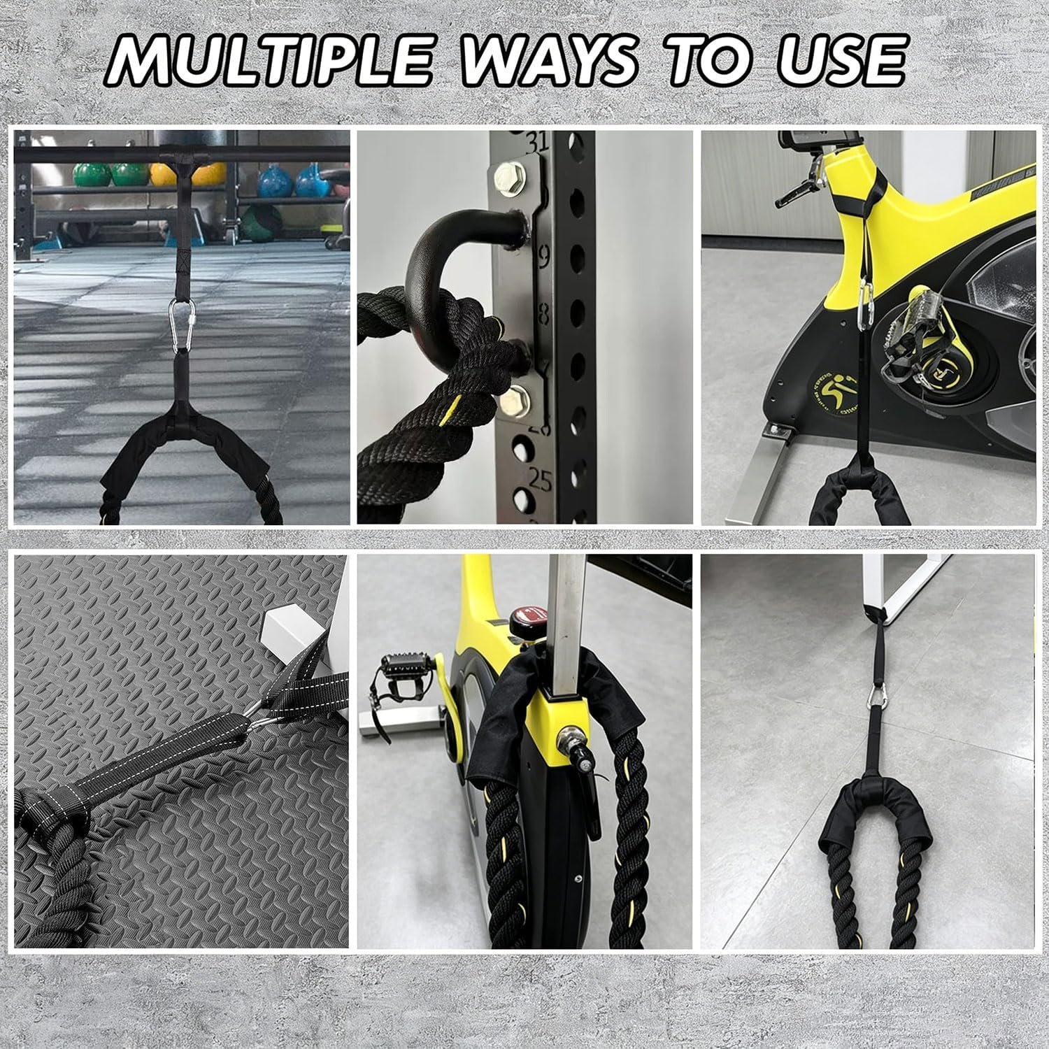 1.5 Inch 40ft Heavy Weighted Training Exercise Ropes Fitness Equipment with Sleeve and Anchor Strap Kit for Outdoor Working Out,Battle Rope for Home Gym Workout. - Image 3