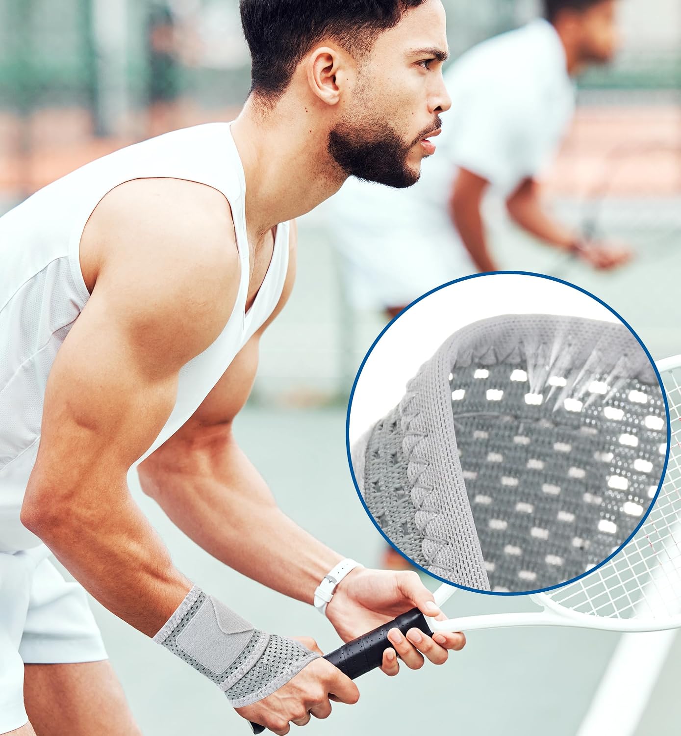 HiRui 2-Pack Ultra-Thin Mesh Wrist Wraps - Breathable, Adjustable Wrist Support for Workouts & Daily Use - Unisex Wrist Brace for Pain Relief, Tendonitis, Carpal Tunnel - One Size Fits All (Gray) - Image 5