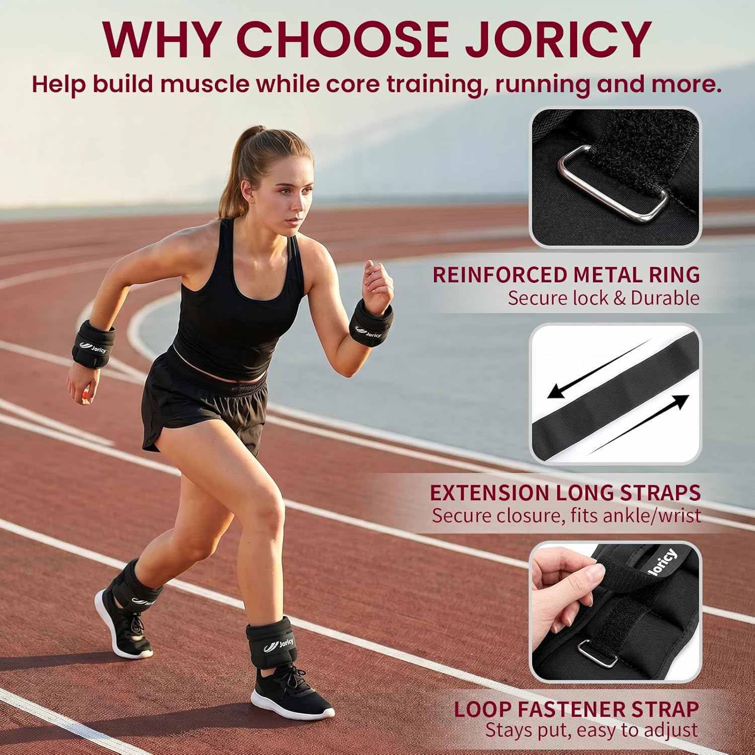Adjustable Ankle Weights for Women Men A Pair of 1-3/4/5/6/8/10/20LBS - Image 4