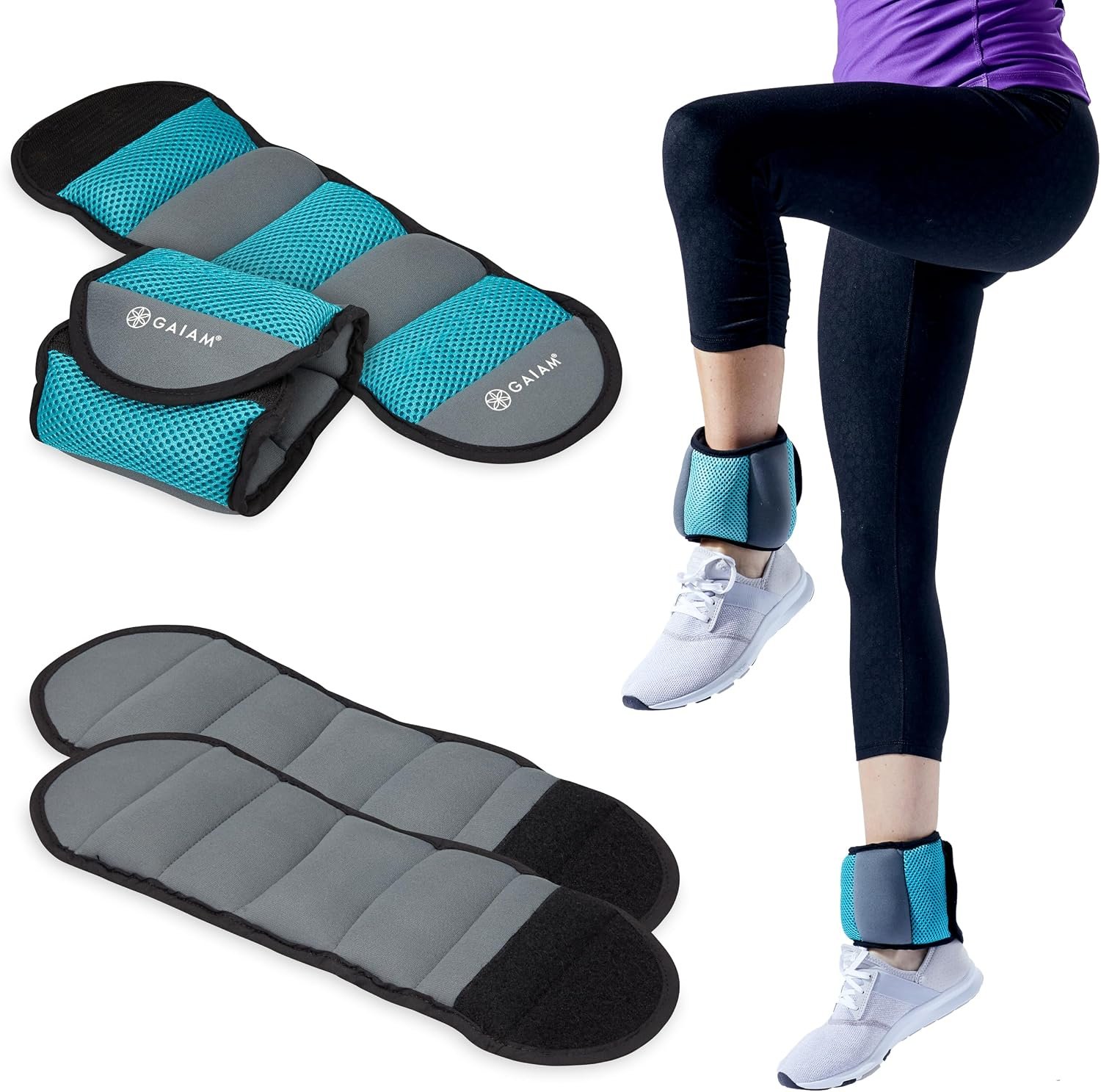 Gaiam Ankle Weights, Wearable Brace...