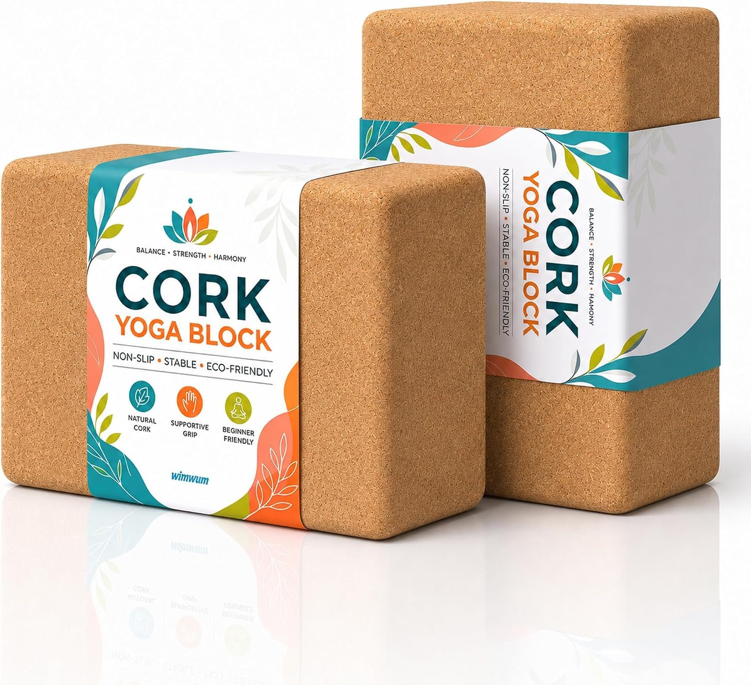 2 Pack Natural Cork Yoga Blocks, Hi...