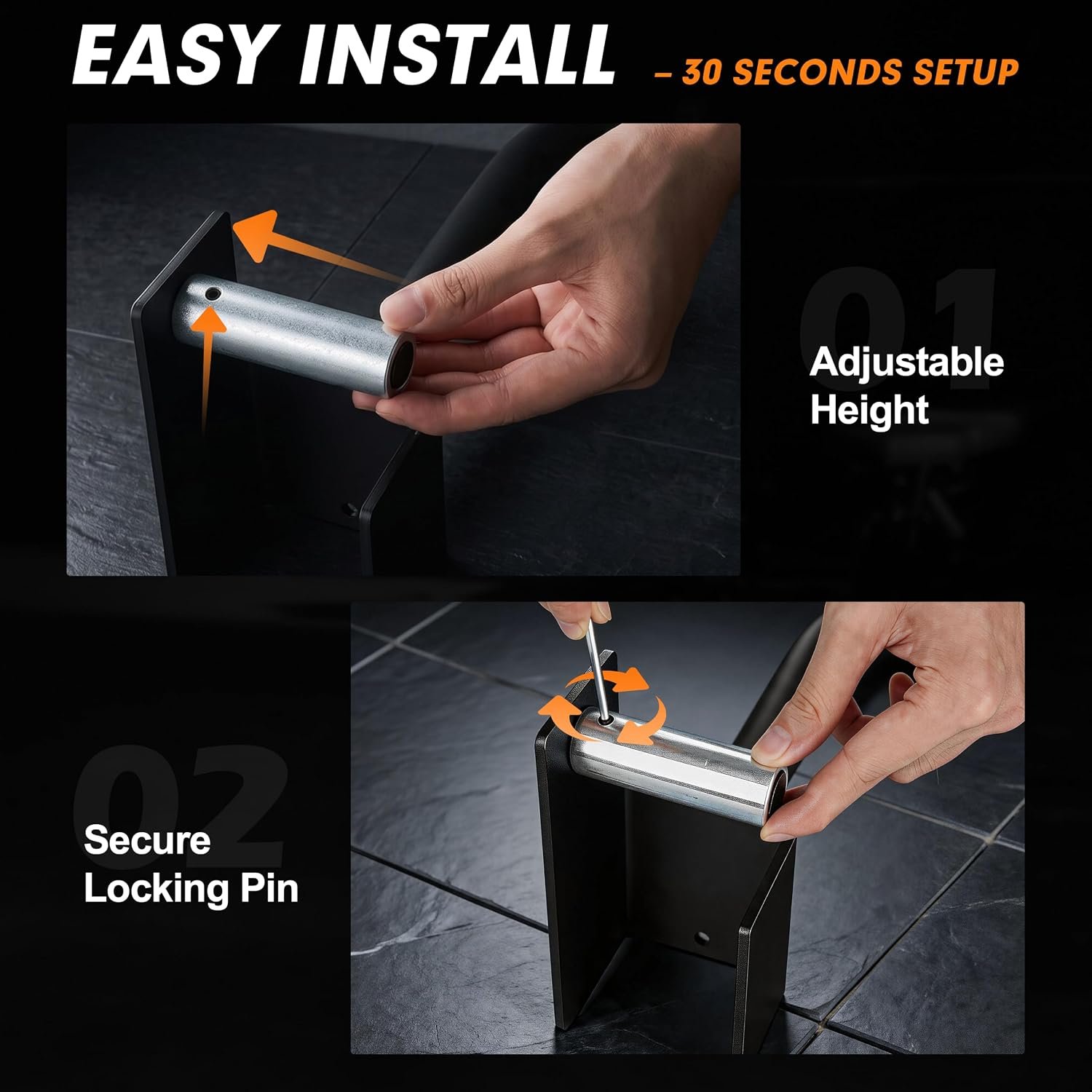 EVERYMATE Dip Bar Attachment for Power Rack and Squat Rack, Dip Stand Bars for Squat Rack Attachments for Pull Up, Triceps & Chest Workouts - Image 6