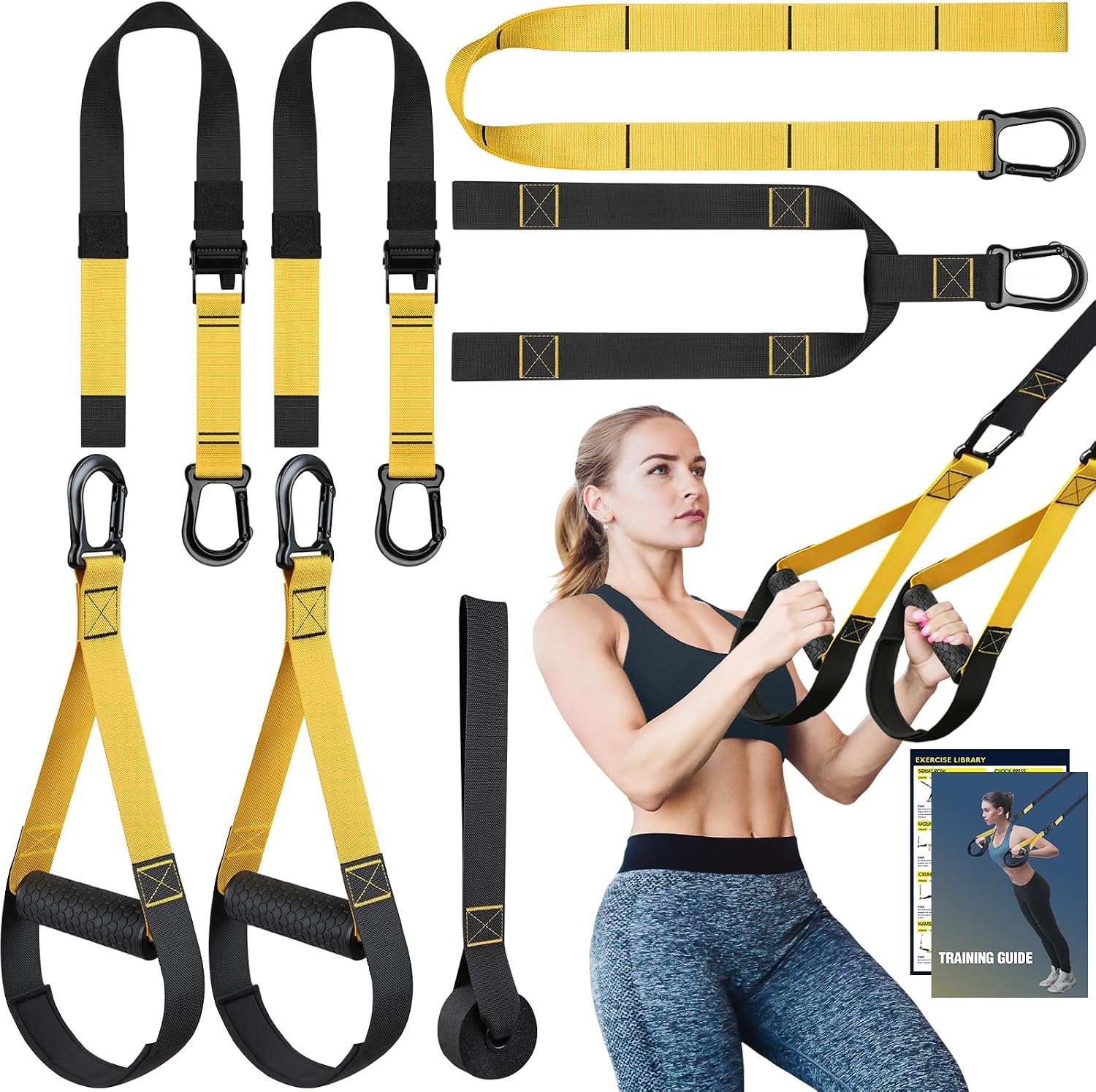 Home Resistance Training Kit, Resistance Trainer Exercise Straps with Handles, Door Anchor and Carrying Bag for Home Gym, Bodyweight Resistance Workout Straps for Full-Body Workout