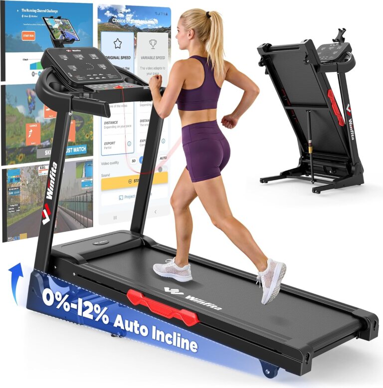 Folding Electric Treadmills for Home with 12% Auto Incline