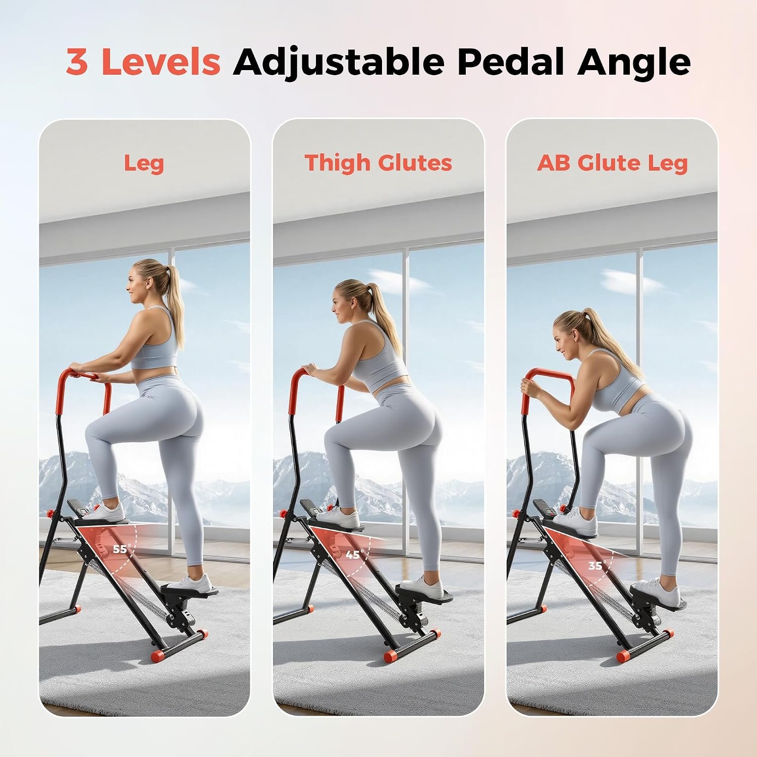 Stair Stepper for Home, Upgraded 3-Level Adjustable Resistance & 2 Incline - Image 5