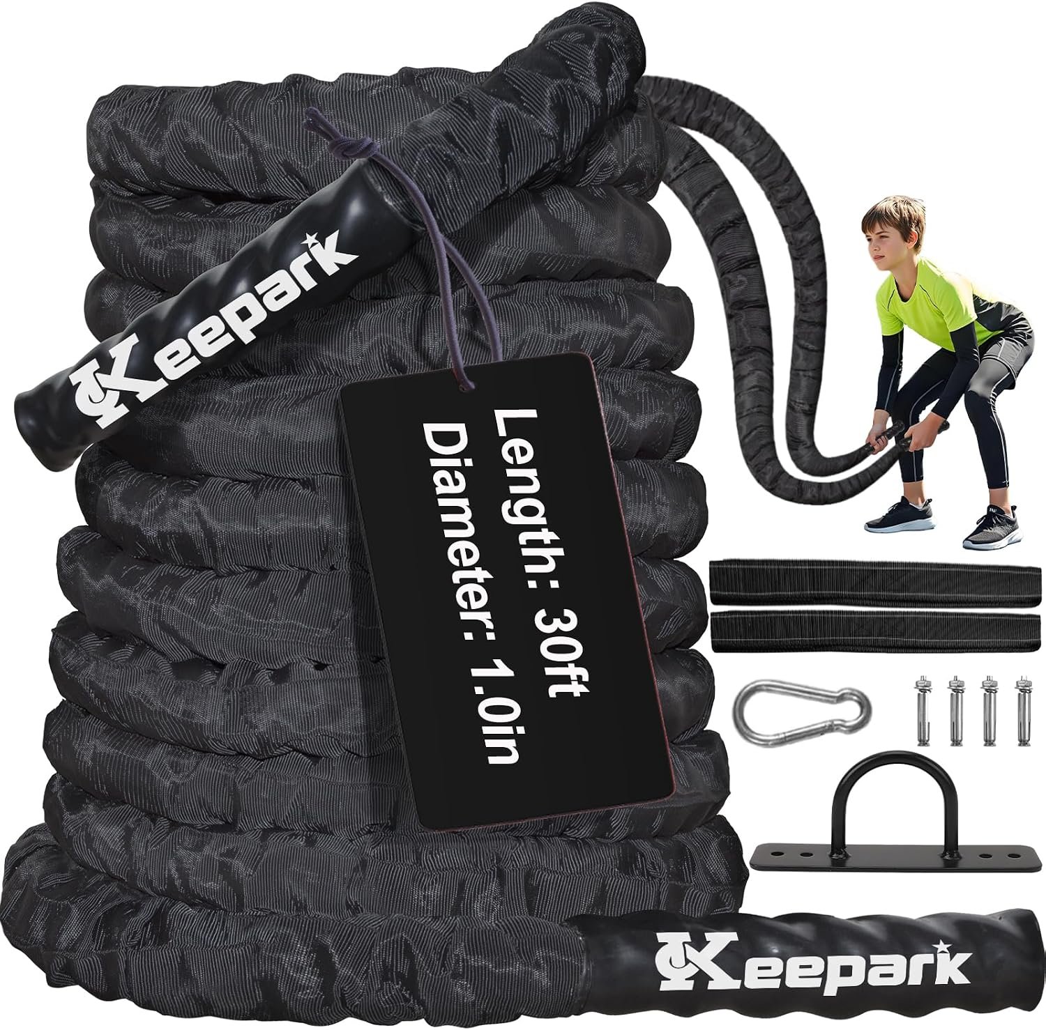 Battle Ropes for Home Gym 1 Inch Di...