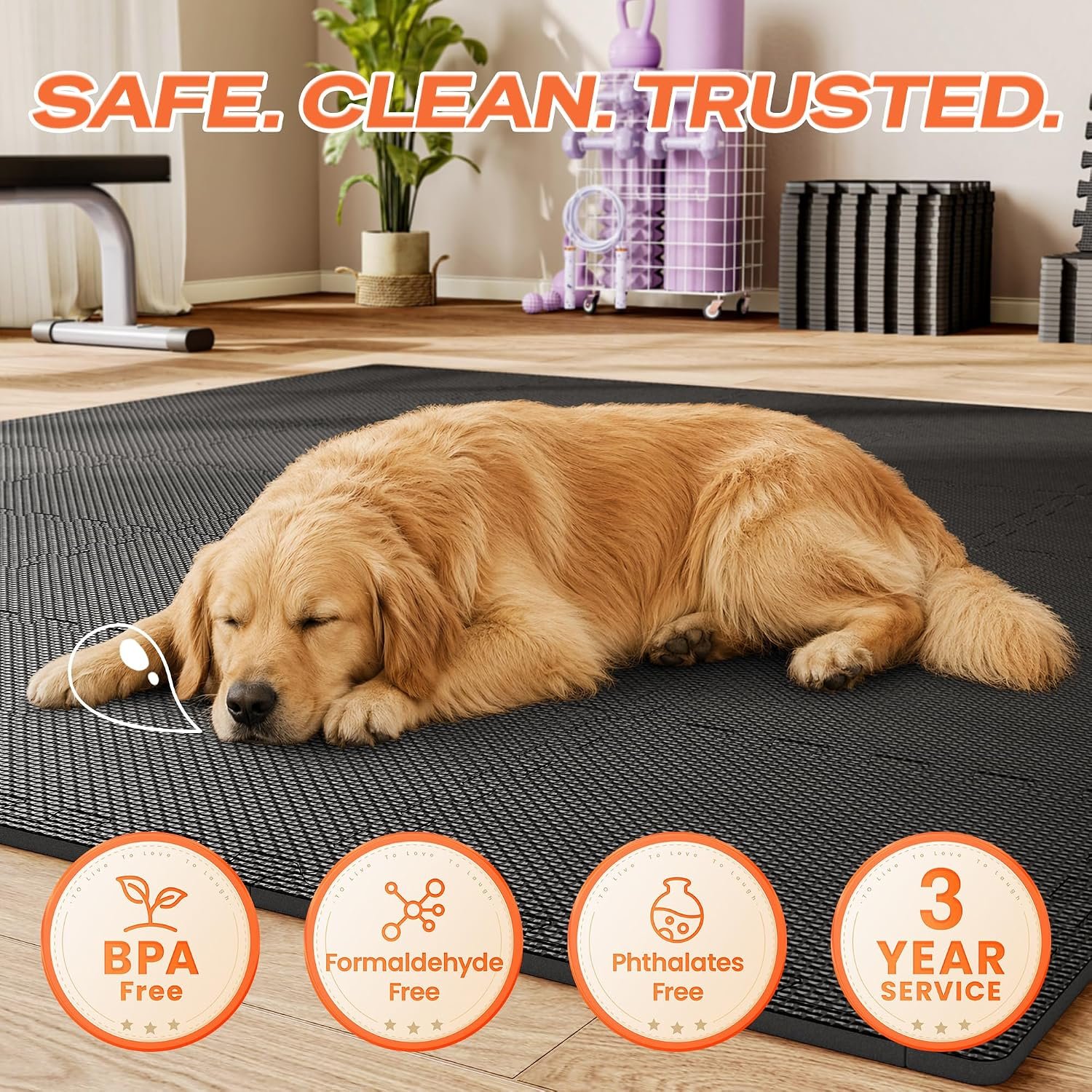 SUPERJARE Gym Floor Mats, EVA Foam Puzzle Exercise Mats, Foam Floor Tiles - Image 8