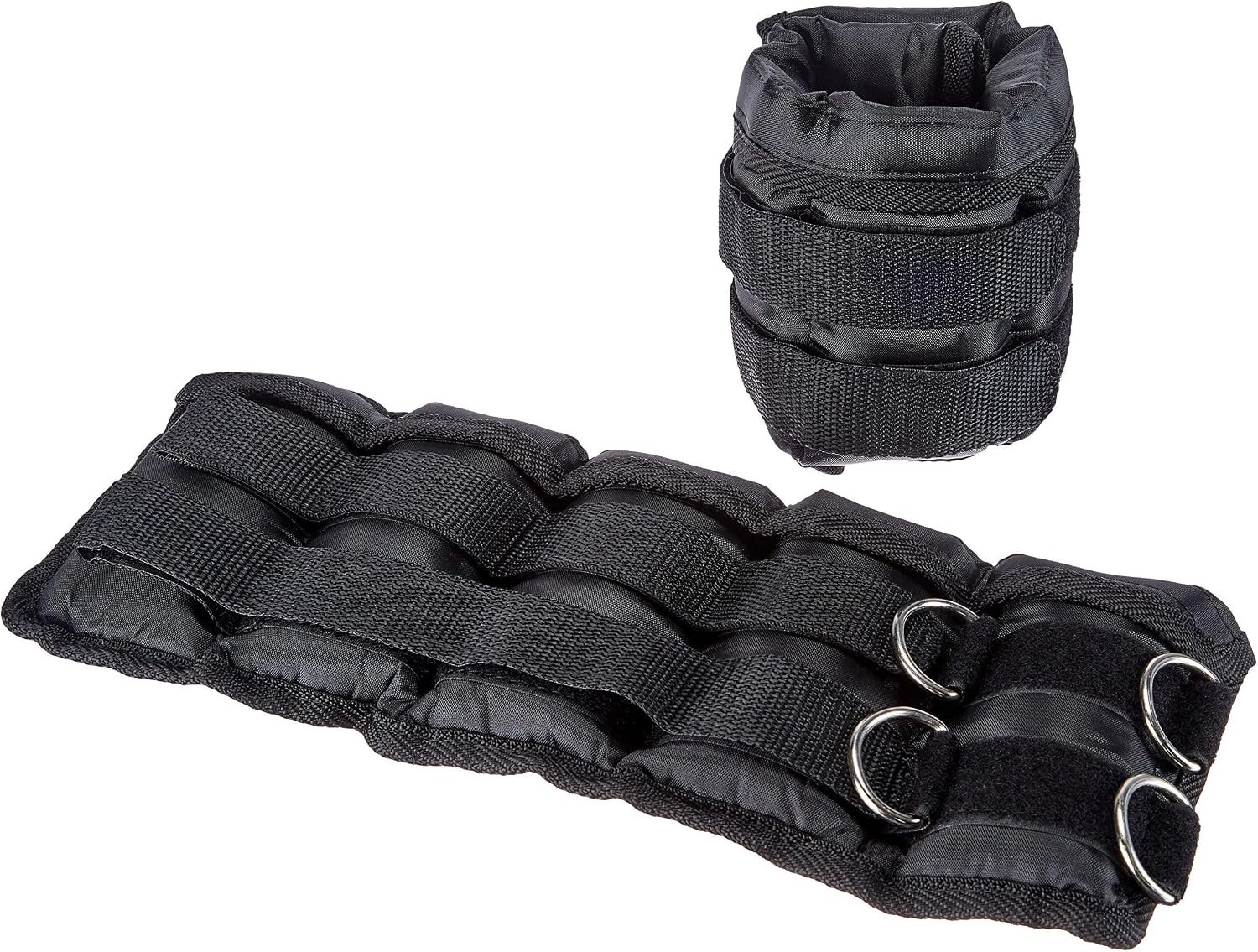 Amazon Basics Adjustable Ankle Weights for Men & Women, for Workouts, Resistance Training, Walking, Black