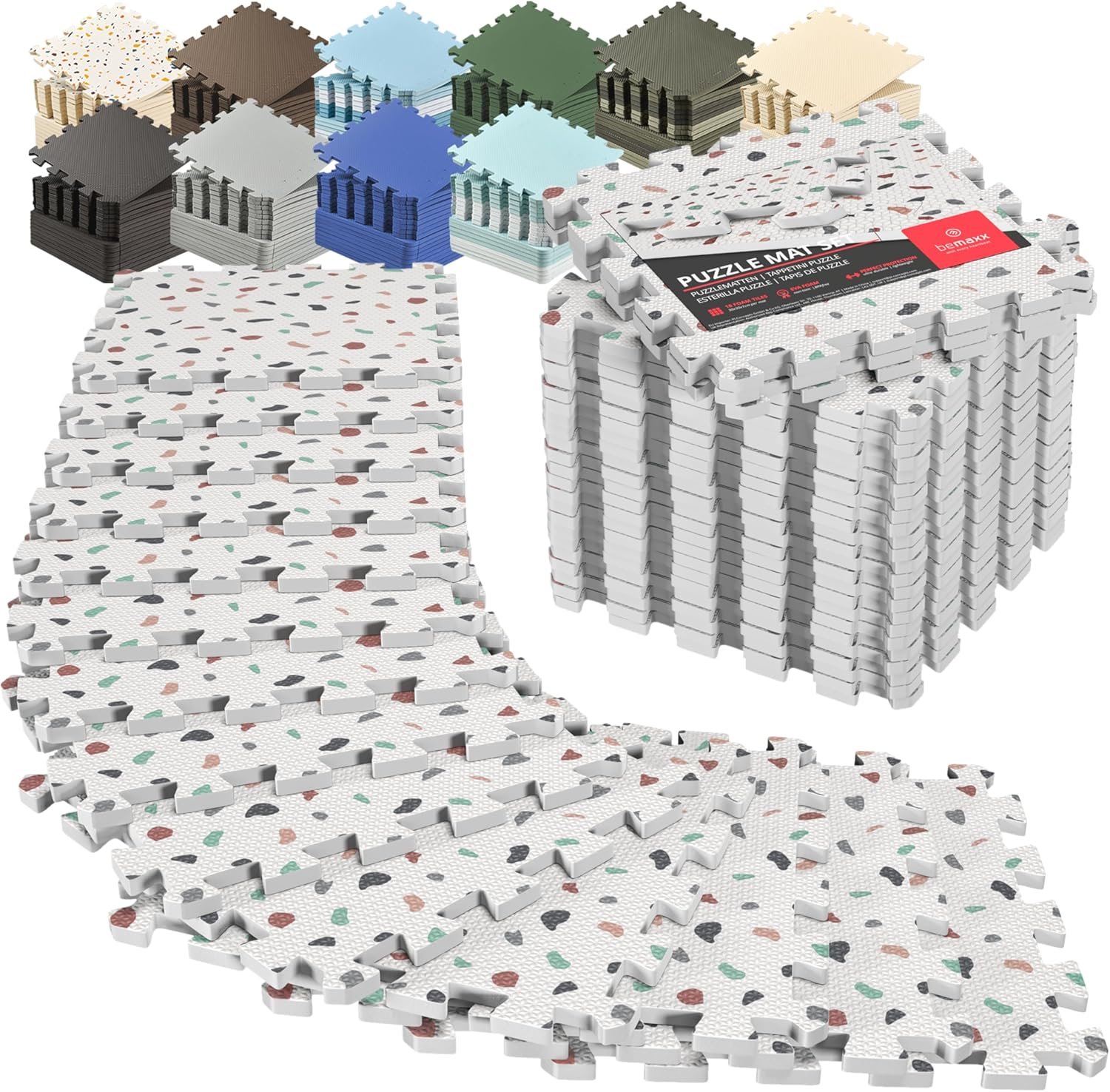 bemaxx Gym Mats Set - EVA Interlocking Foam Floor Tiles Workout Mat Puzzle