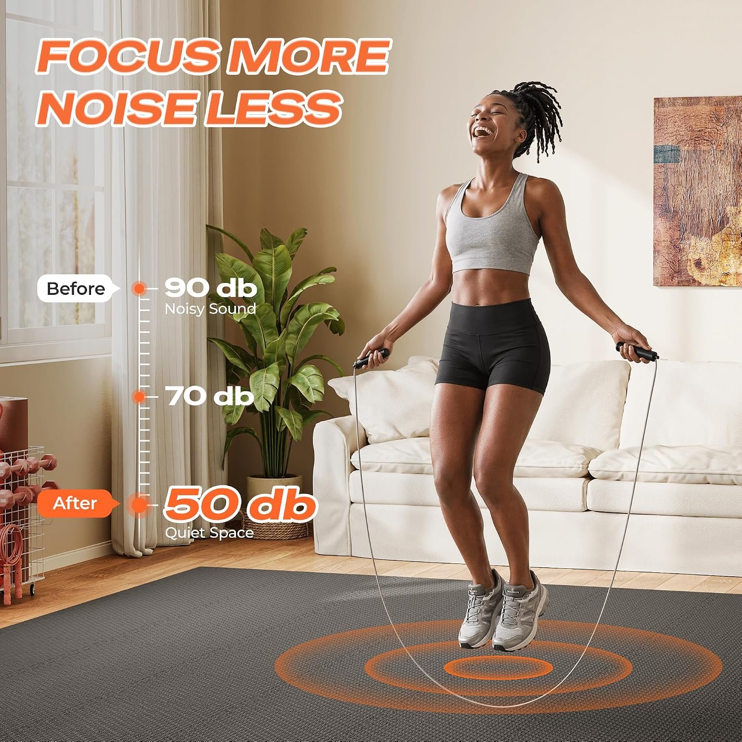SUPERJARE Gym Floor Mats, EVA Foam Puzzle Exercise Mats, Foam Floor Tiles - Image 6