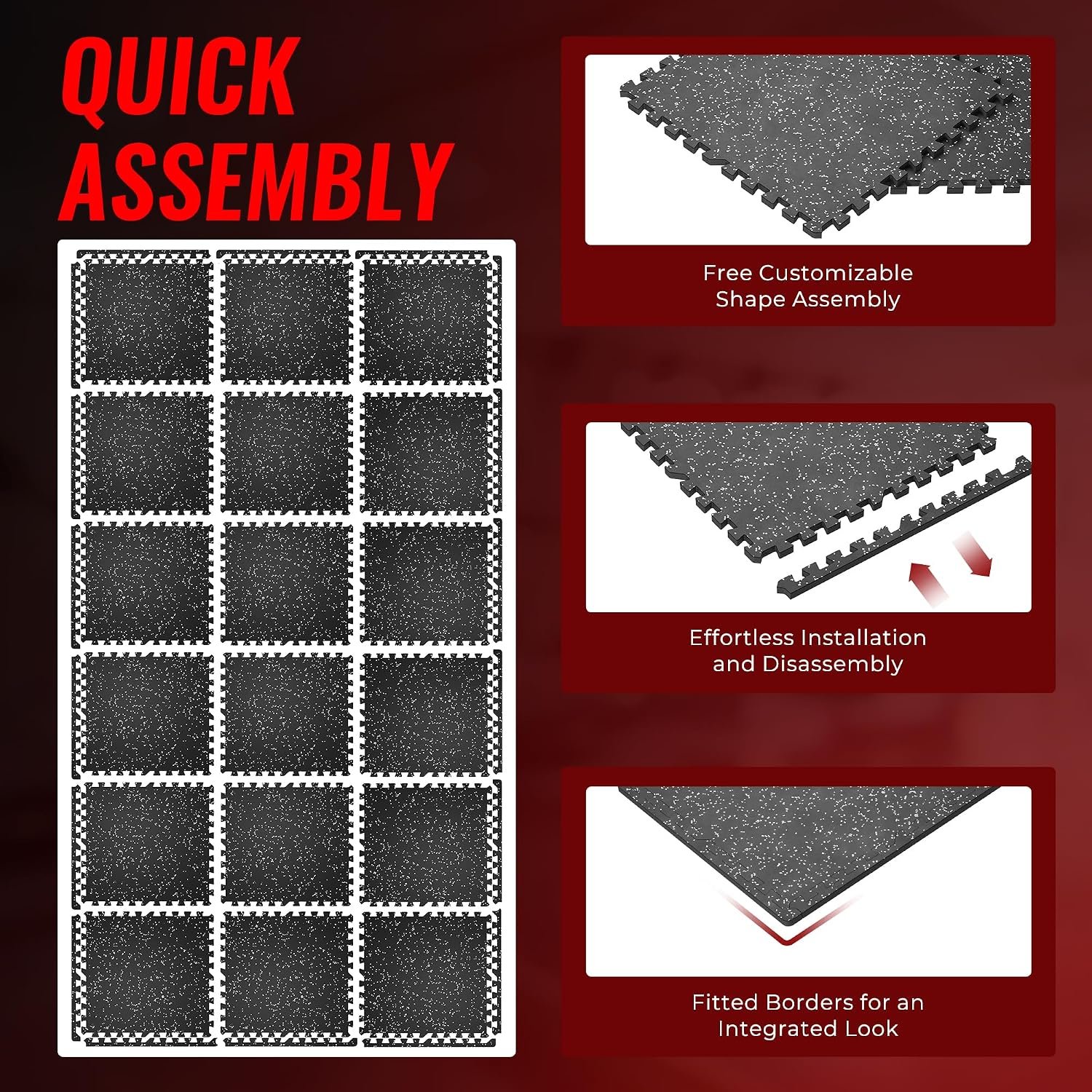 SUPERJARE 0.79'' Extra-Thick 18 Pcs 72 Sq Ft Exercise Equipment Mats - Image 7