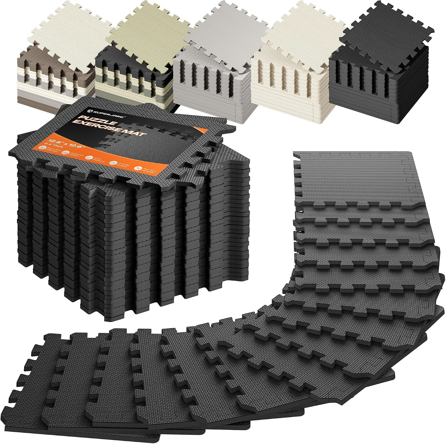 SUPERJARE Gym Floor Mats, EVA Foam ...