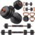 FEIERDUN DS2 Adjustable Dumbbells, 20/30/40/45/70/90lbs Free Weight Set with Connector, 5 in1 Dumbbells Set Used as Barbell, Kettlebells, Push up Stand, Weight Plate, Fitness Exercises for Home Gym Suitable Men/Women