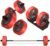 Adjustable Dumbbell Set，20/30/50/70/90lbs Free weight set with Carbon Steel,rack，Barbell Free weights set with Connector,Workout Equipment for Home Gym Suitable Men/Women