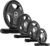 RitFit Olympic Rubber Grip Weight Plates, 2-Inch Barbell Set