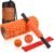 Aucuu 6 in 1 Foam Roller Set Includes Hollow Core Massage Roller, Yoga Stick, Massage Ball, Fitness Stretching Strap, Carrying Bag, Towel, Massage Roller (Orange)