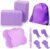 2 Yoga Blocks Supportive Accessories including 2 Knee Pads, 2 With Strap To Put Less Weight On Wrists, 1 Muscle Massage Roller, 2 Pair of Non-Slip Pilates Socks, 1 GYM Bag, Durable Versatile Yoga Brick Exercise Set of 10